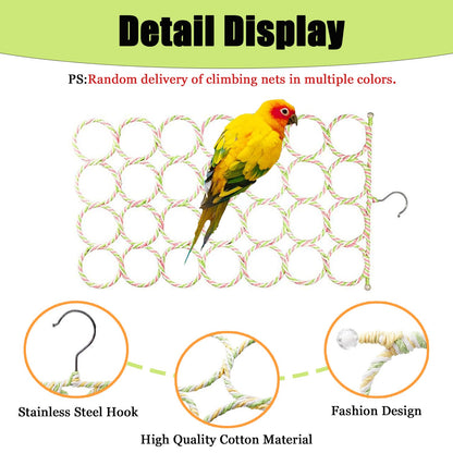 Bird Rope Climbing Ladder Parrot Hanging Swing Perch for Parakeets Cockat