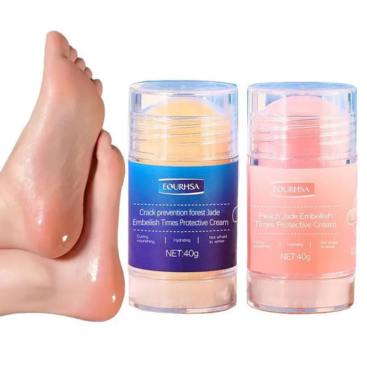 Peach Jade Butter Stick | Natural Botanical Foot Cream for Softening Hard Skin | Intensive Hydration & Nourishing Treatment