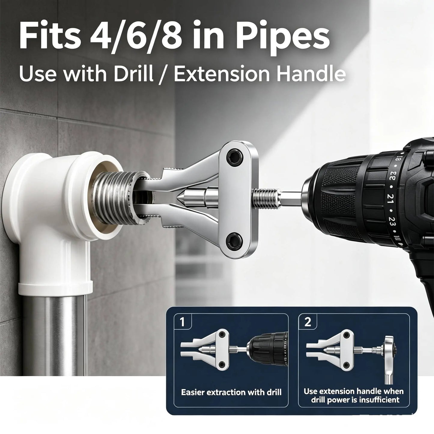 Universal Broken Pipe Extractor for 1/2", 3/4", and 1" Pipes
