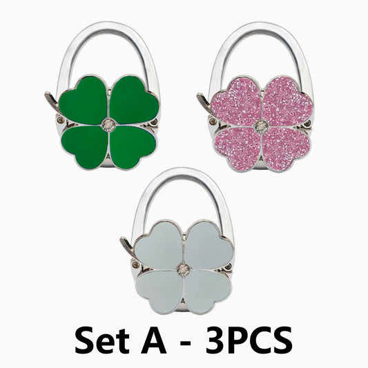 Zinc Alloy Buckle Four Leaf Clover Bag Hook - External Drip Oil Design Hanging Accessory