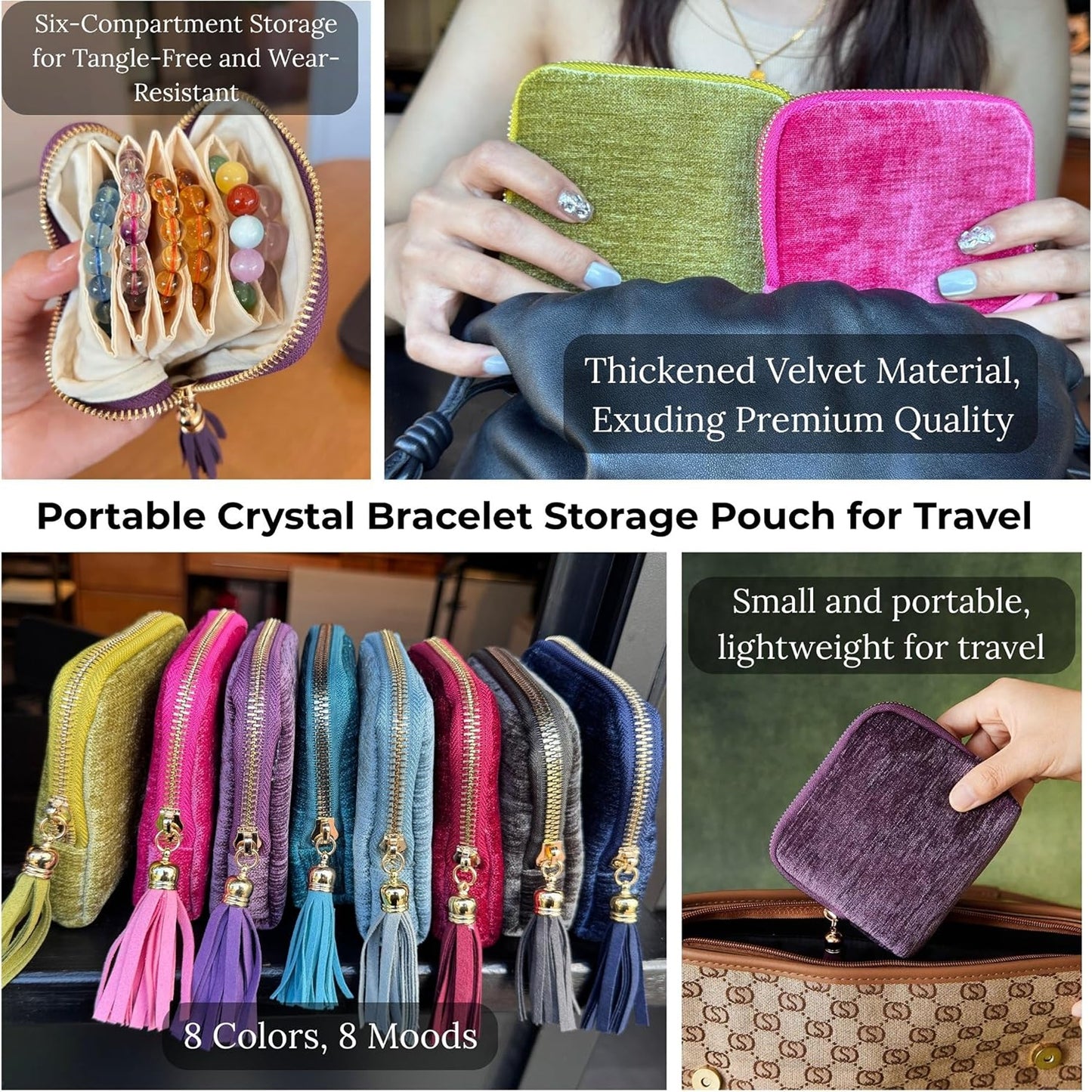 Jewelry Pouch for Journey Rings Crystal Bracelet & Bangle Organizer