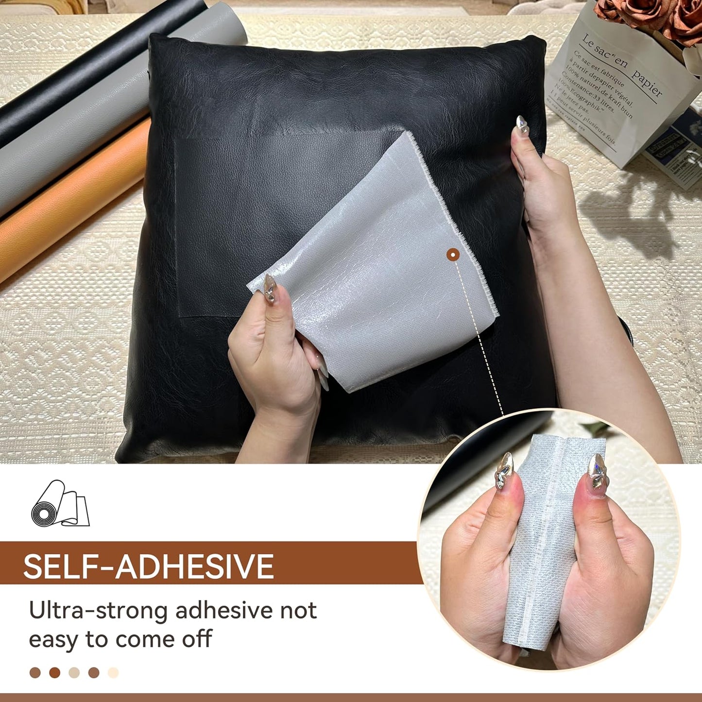 Self Adhesive Leather Repair Patch for Furniture,Couches,Car Seats,Cabinets,Handbags