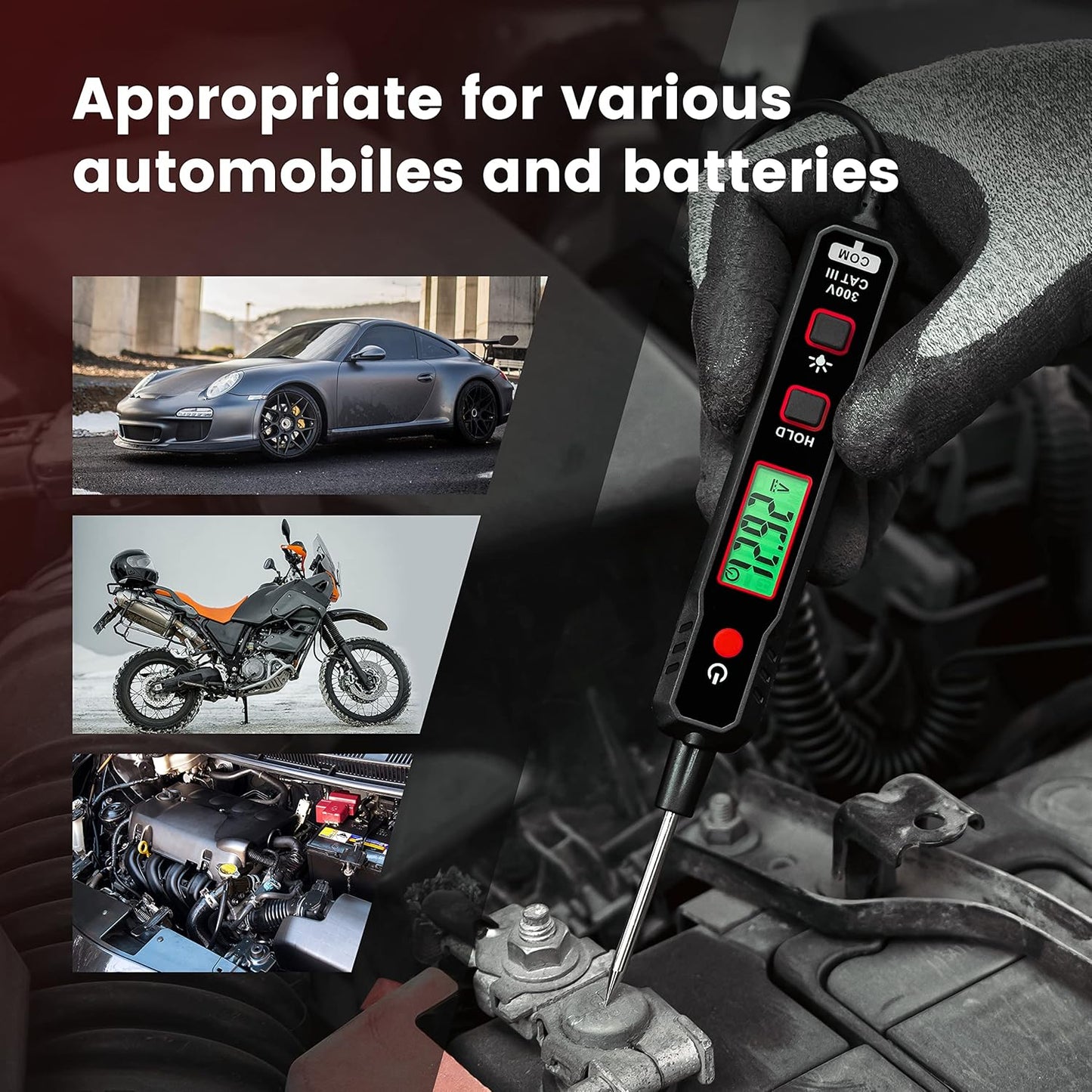 Automotive Test Light, 0.8V-100V DC Buzzer Circuit Tester with Sharp Probe