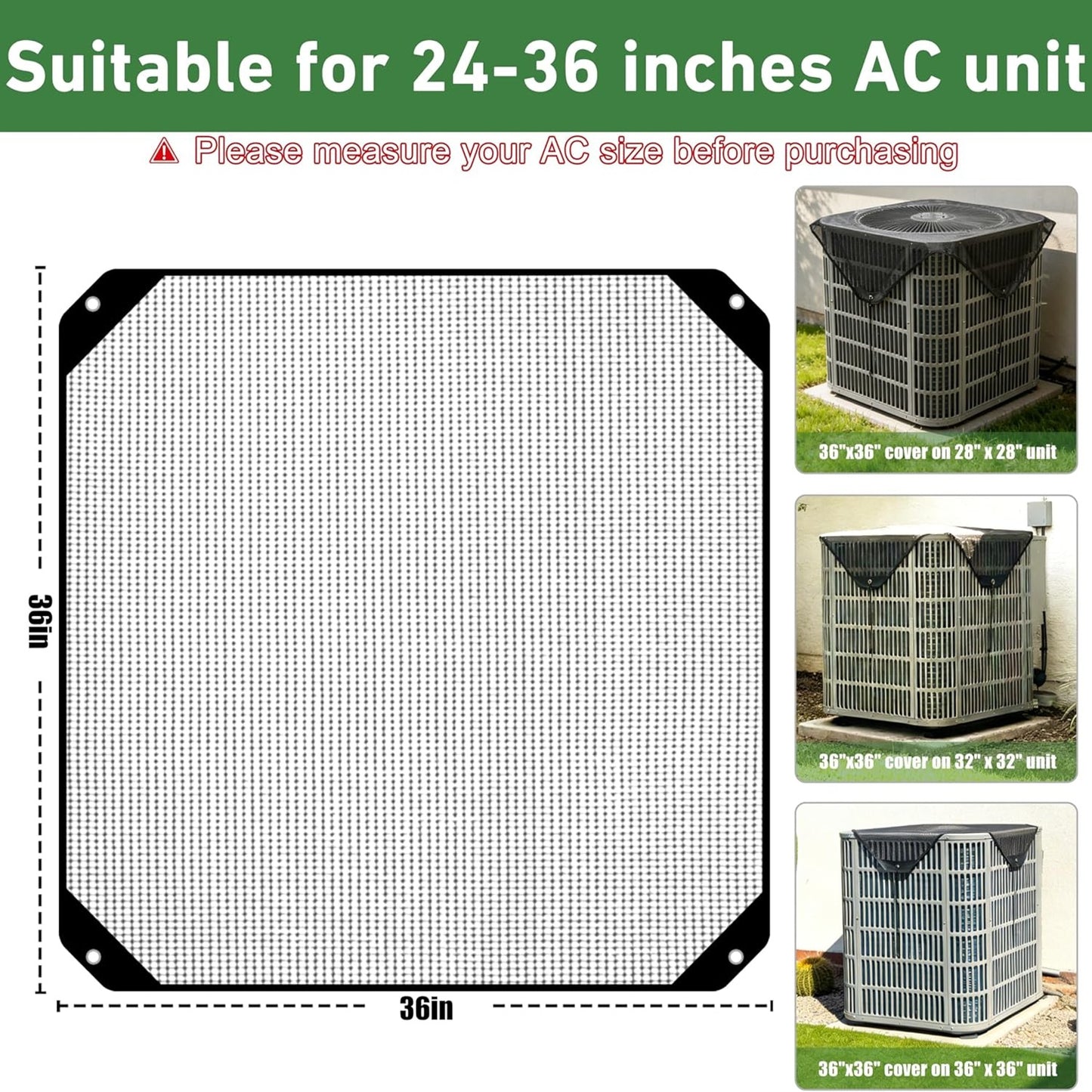 Durable Outdoor Air Conditioner Cover, Waterproof Fabric, Windproof Dustproof Design