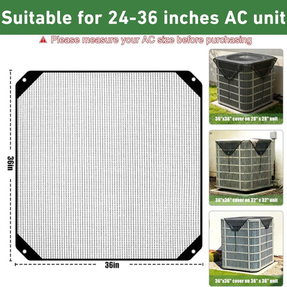 Durable Outdoor Air Conditioner Cover, Waterproof Fabric, Windproof Dustproof Design