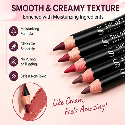 12-Color Matte Lip Liner Pencil Set Smooth Creamy Lip and Eye Liner