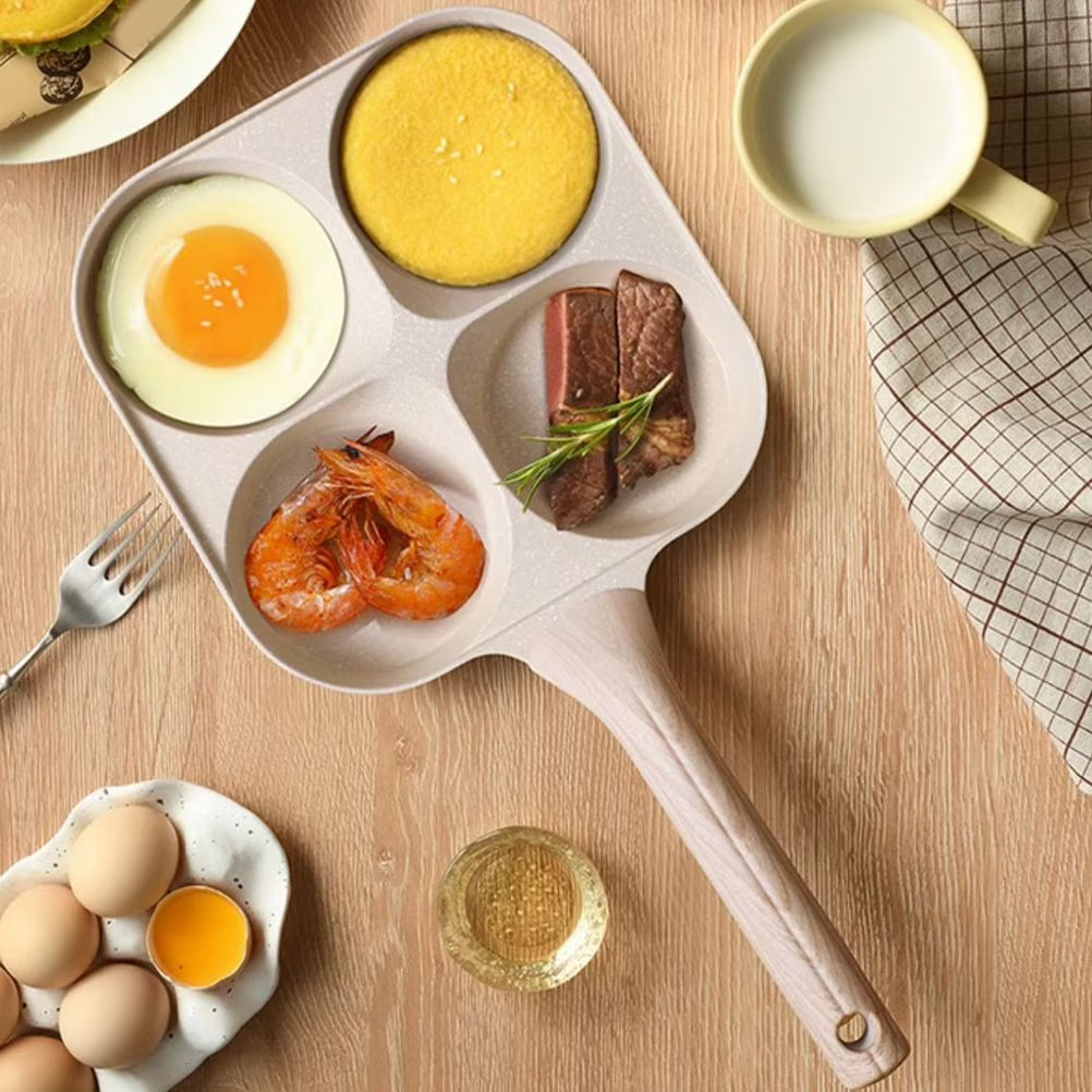 Four-hole Skillet for Breakfast Easy Clean Egg Cooker and Quick Morning Meals
