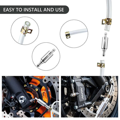 Brake Bleeder Hose Kit - One Way Check Valve Tube Bleeding Tool