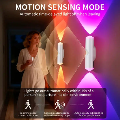 Rechargeable RGB Wall Lights with Motion Sensor Long Battery Life
