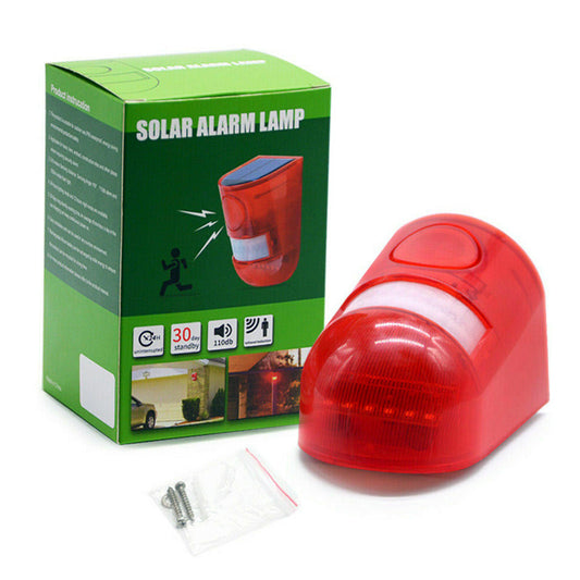 Solar LED Strobe Light Wireless Motion Sensor Alarm for Outdoor