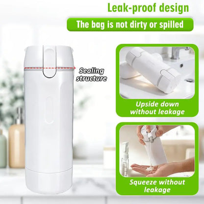 4-in-1 Travel Dispenser Bottle - Leak-Proof Refillable Silicone Squeeze Container with Lock