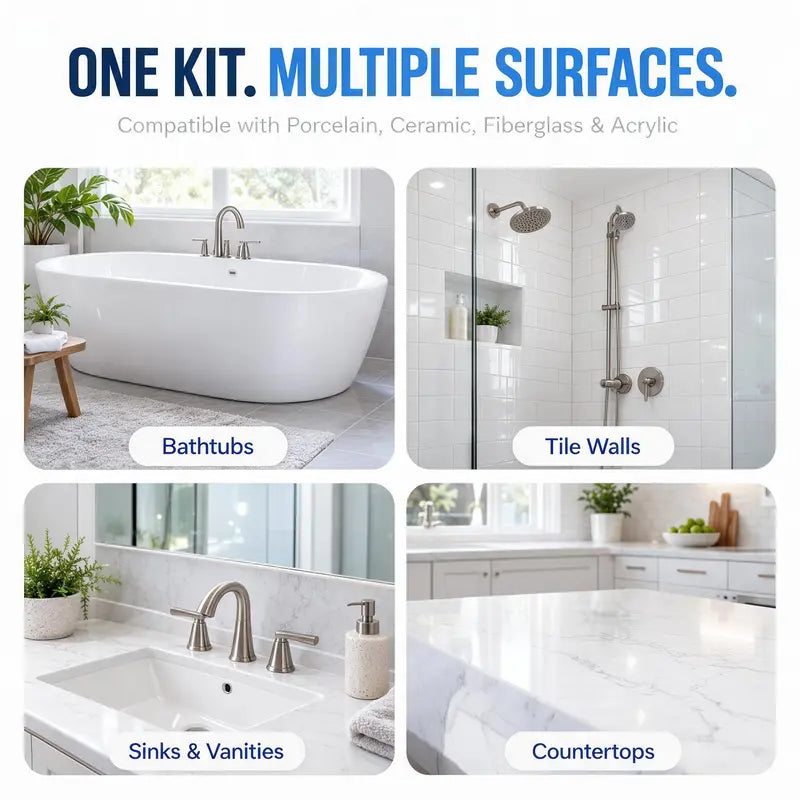 Tub and Tile Paint Refinishing Kit with Hardener