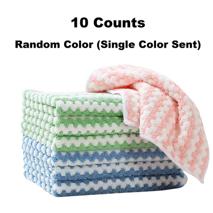 10 Counts Microfiber Cleaning Cloth, Kitchen Towels Absorbent Streak Free Cleaning Towels for Dish Drying Washing