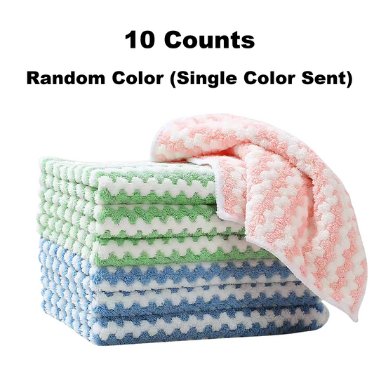 10 Counts Microfiber Cleaning Cloth, Kitchen Towels Absorbent Streak Free Cleaning Towels for Dish Drying Washing