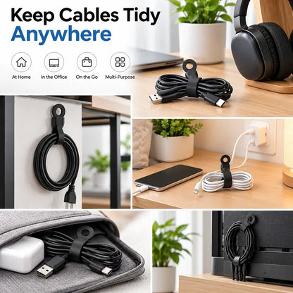 6PCS Reusable Silicone Cable Organizer Straps
