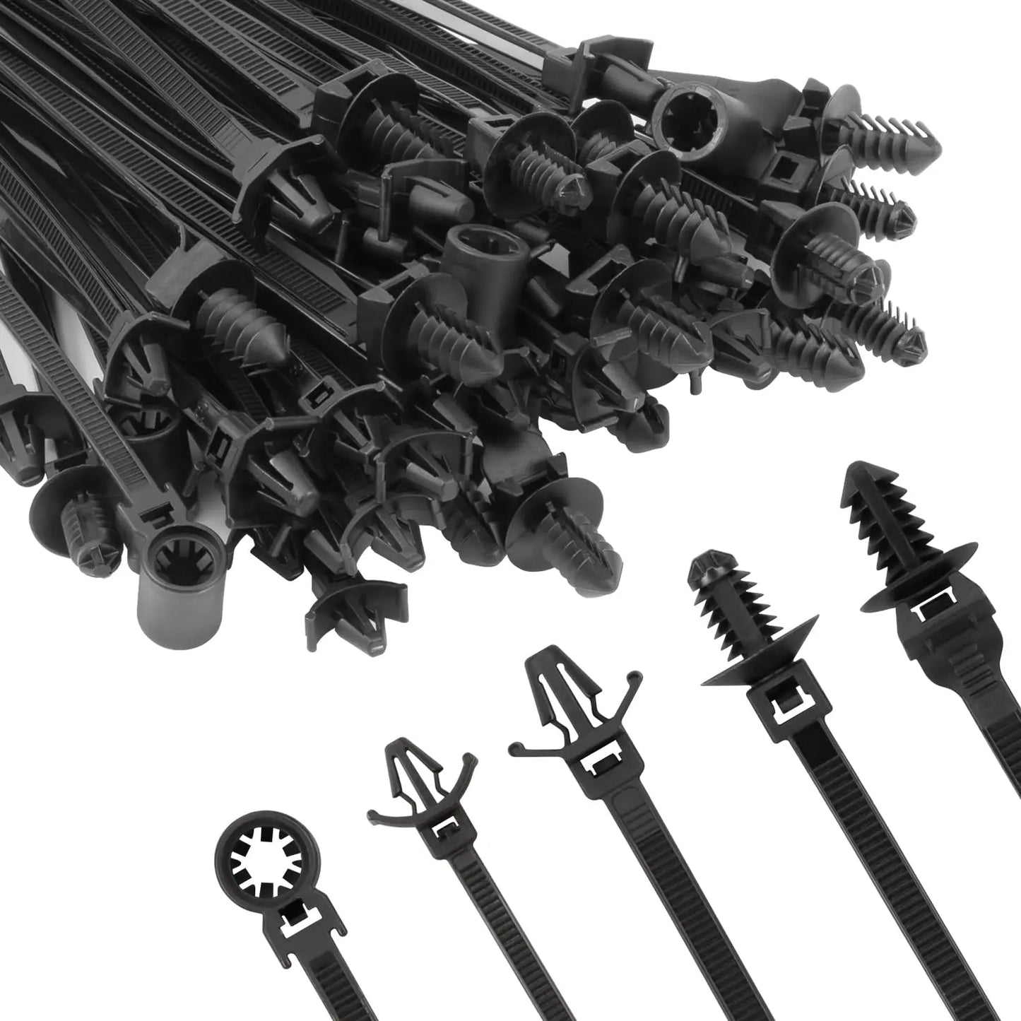 160Pcs Nylon Universal Cable Tie Buckle Zip Tie Clips