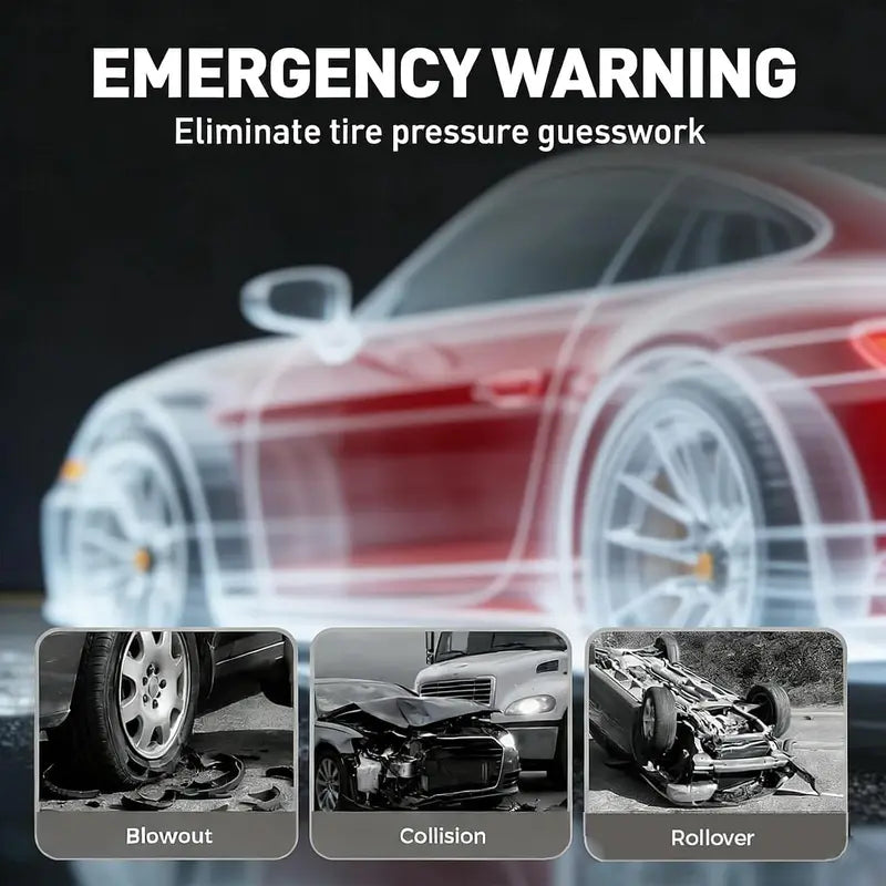4-Pack Vibrant Red-Green Car Tire Pressure Monitoring Tools