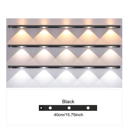 Ultra-Thin Smart LED Motion Sensor Light - Rechargeable Self-Adhesive Cat Eye Night Lamp Strip