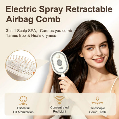 Electric Spray Air Cushion Massage Comb | Self-Cleaning Anti-Tangle