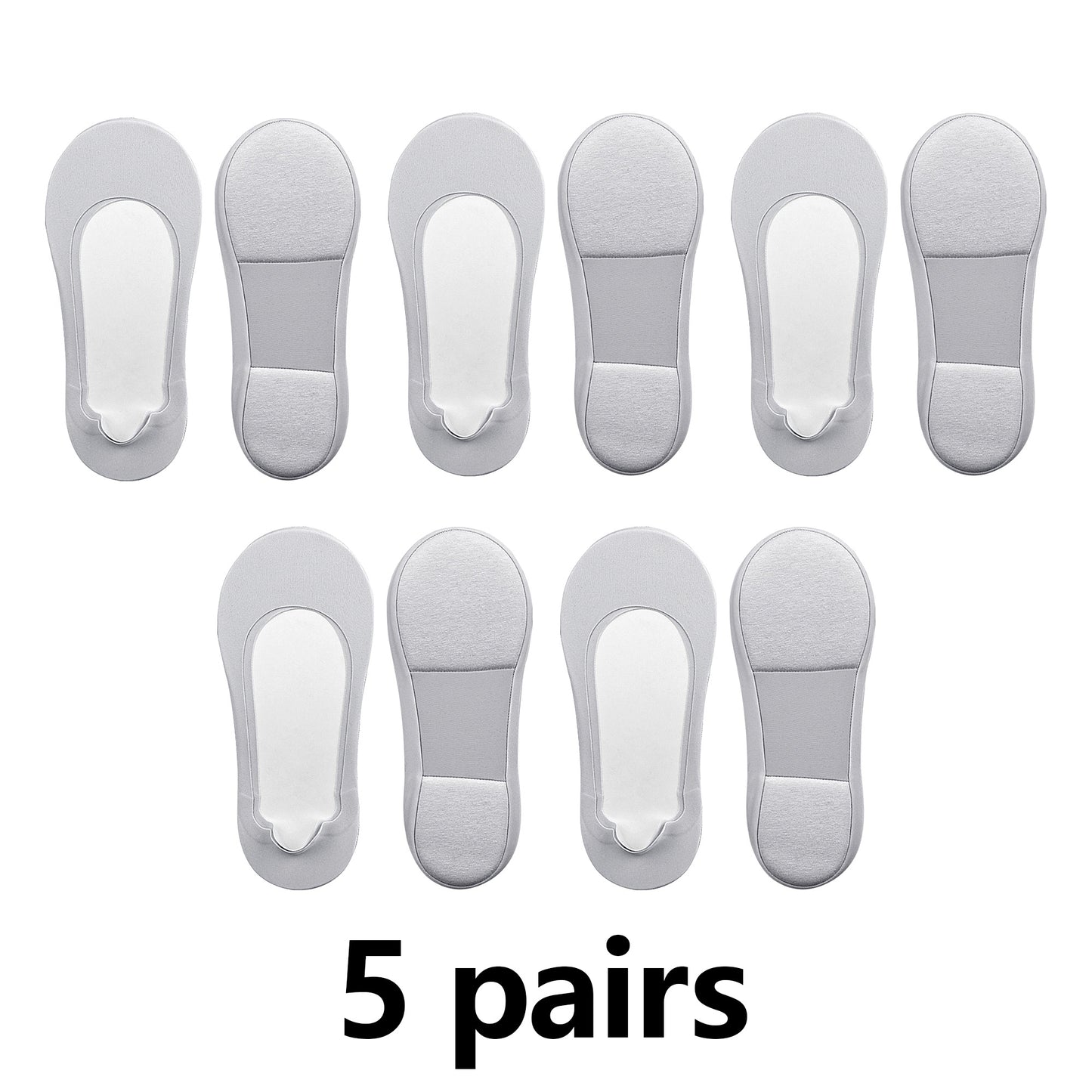 5 Pairs No Show Cushioned Socks Anti-Slip Grip Breathable Soft