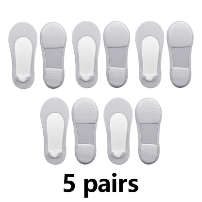 5 Pairs No Show Cushioned Socks Anti-Slip Grip Breathable Soft