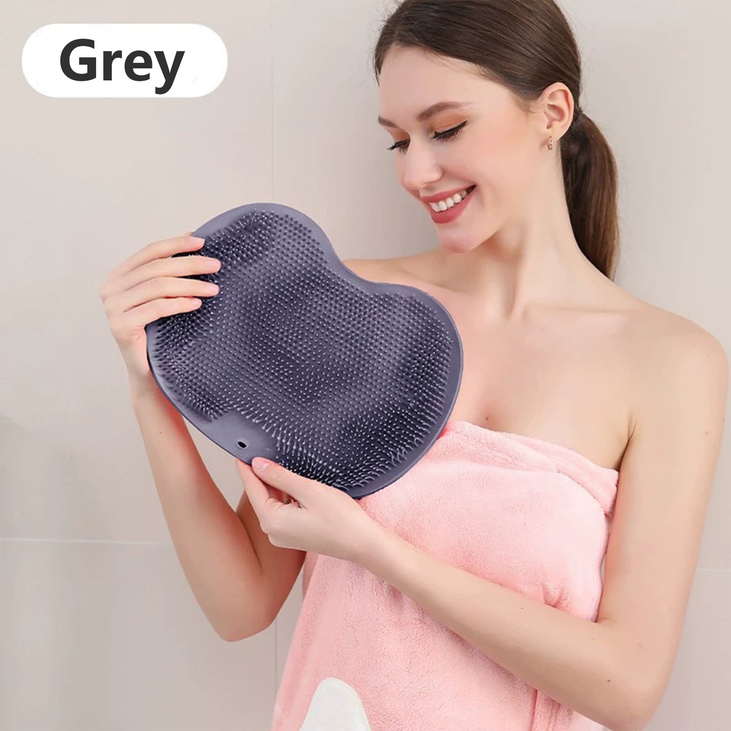 Silicone Bath Massage Cushion Brush with Suction Cups