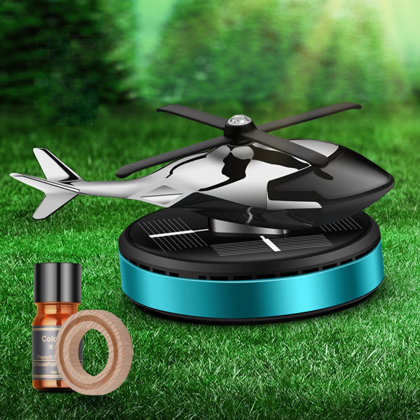 Helicopter Solar Energy Rotating Aromatherapy Aviation Al Alloy Diffuser