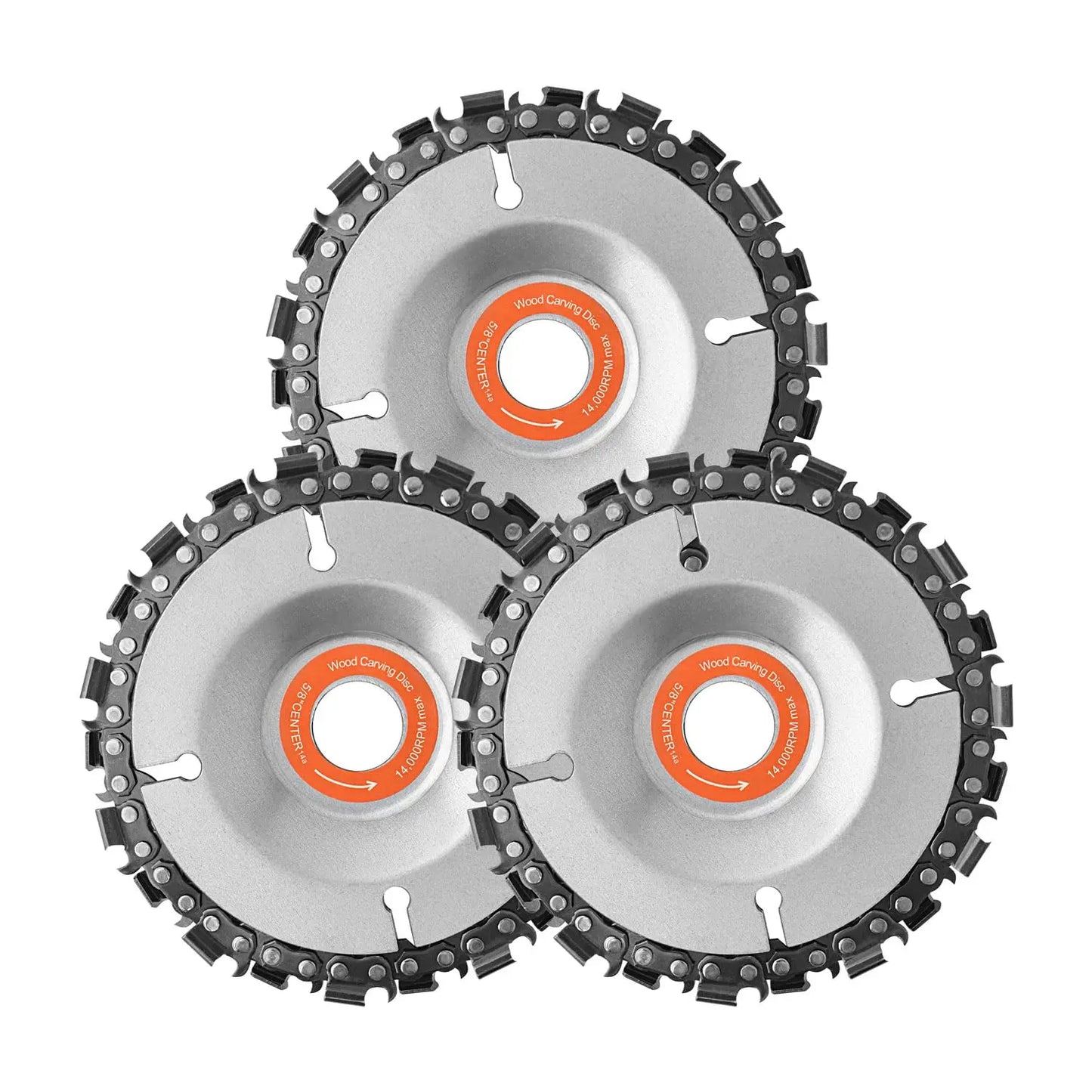 3PCS 4" Wood Carving Chain Disc Set | 22-Tooth Grinder Saw Tool for 4" & 4-1/2"