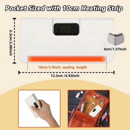 Magnetic Mini Bag Sealer – USB-C Rechargeable Snack Sealer with One-Touch Operation