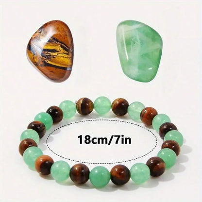 Money Attraction Bracelet with Green Aventurine & Tiger Eye