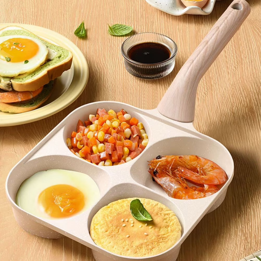 Four-hole Skillet for Breakfast Easy Clean Egg Cooker and Quick Morning Meals