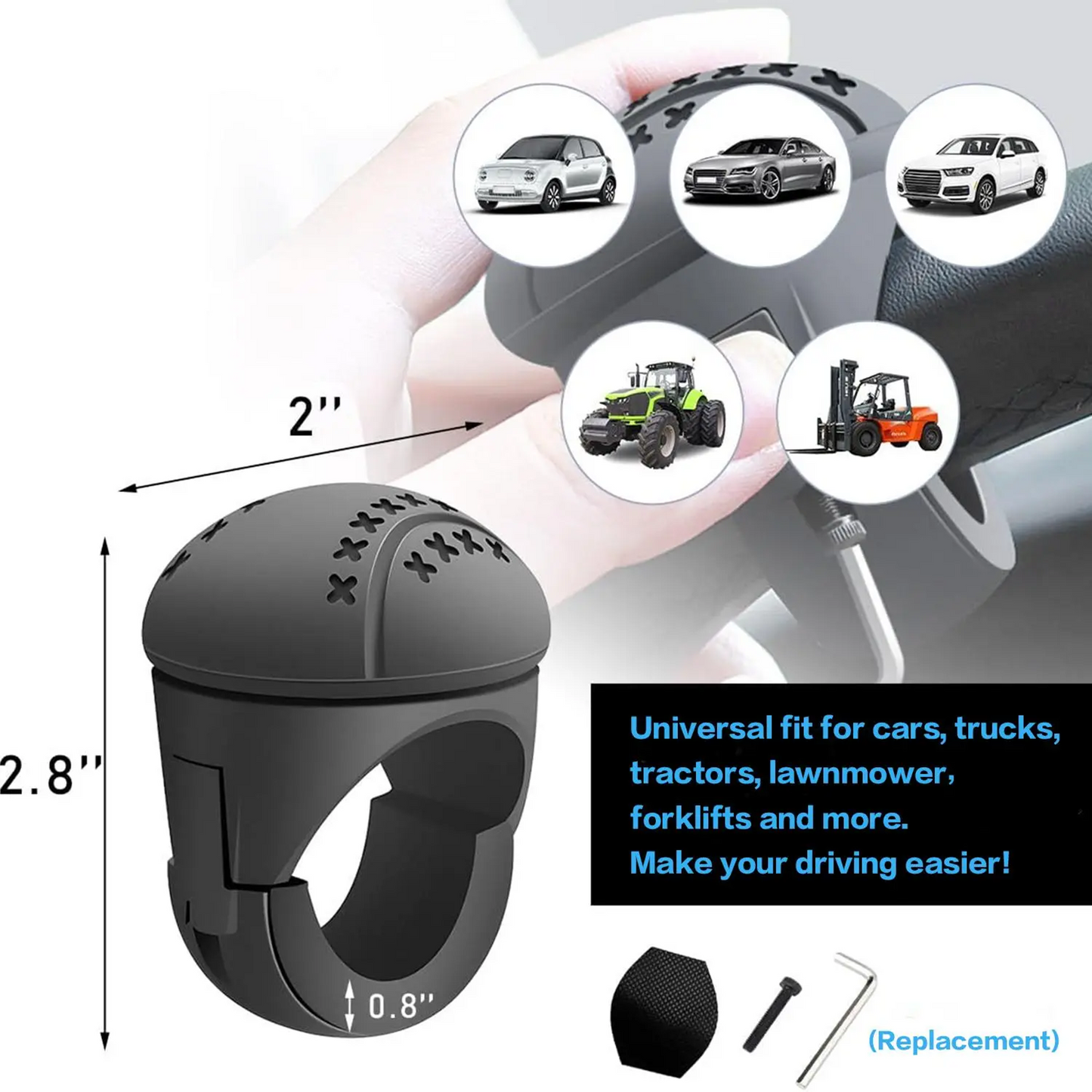 New Heavy Duty Steering Wheel Spinner Soft Silicone Metal Bearings Car Power Handle