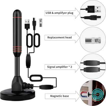 Indoor TV Antenna with 2 Signal Boosters & 32FT Cable