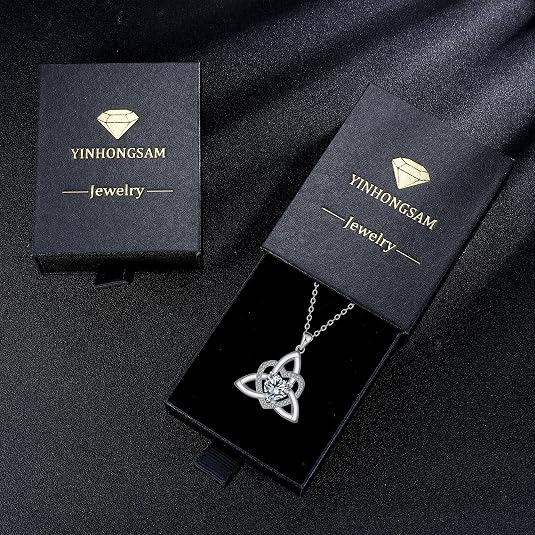 Celtic Knot Heart Necklace for Women Hypoallergenic Irish Celtic Jewelry