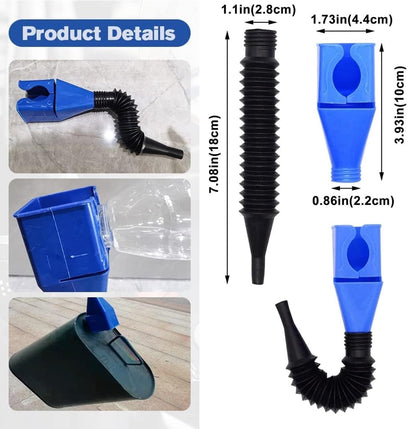 2 PCS Retractable Auto Flexible Draining Tool Snap Funnel