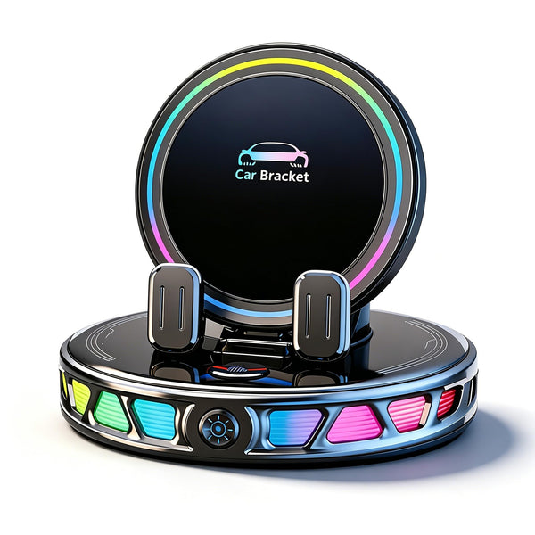 360° Rotating Strong Suction Car Mount Charger with 7-Color RGB Light