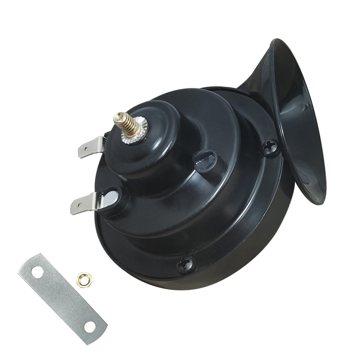 300DB Super Loud Train Horns，12V Loud Dual-Tone Waterproof Electric Snail Horn Kit