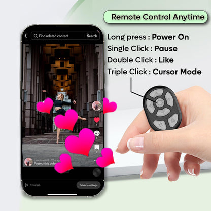 3-in-1 Wireless Mobile Selfie Cell Phone Remote Ring for iPhone iPad iOS Android