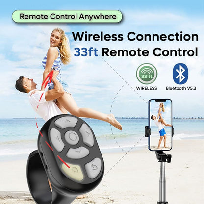 3-in-1 Wireless Mobile Selfie Cell Phone Remote Ring for iPhone iPad iOS Android