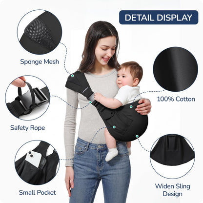 Baby Sling Carrier Toddler Sling Carrier Newborn to Toddler 6-40 lbs