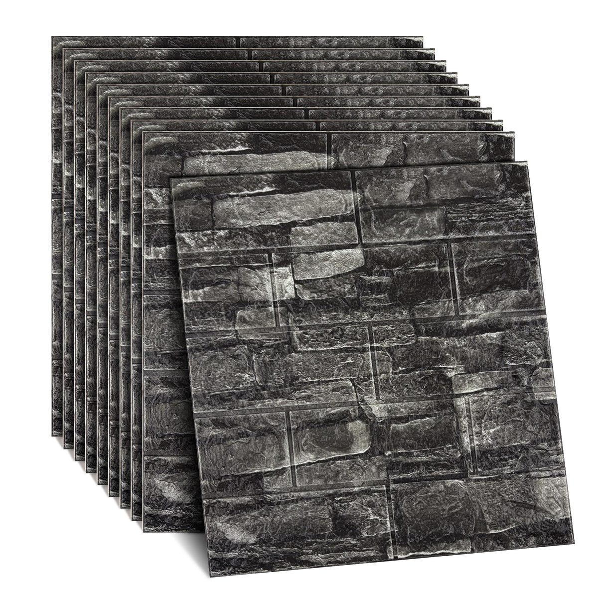 10 Pcs 3D Wall Panels Peel and Stick Foam Faux Stone. Self-Adhesive Wallpaper
