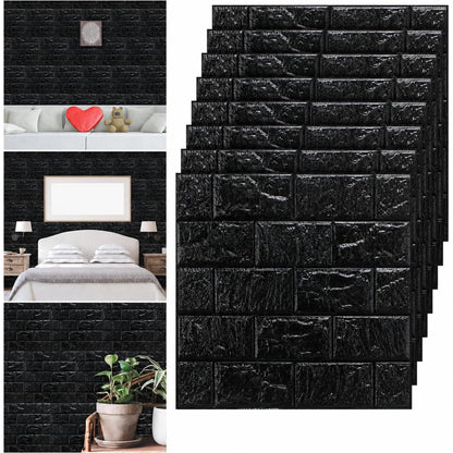 10 Pcs 3D Brick Wall Panels Peel and Stick Tile - Stick on Backsplash Tiles