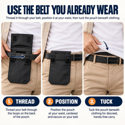 3-in-1 Travel Pocket Passport Holder Slim Wallet, Hidden Anti-theft Belt Pouch