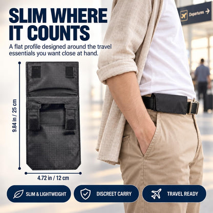 3-in-1 Travel Pocket Passport Holder Slim Wallet, Hidden Anti-theft Belt Pouch