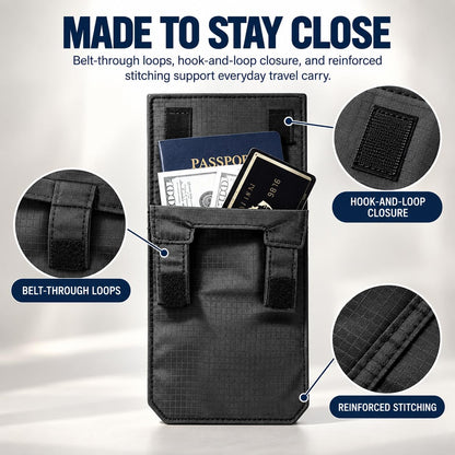 3-in-1 Travel Pocket Passport Holder Slim Wallet, Hidden Anti-theft Belt Pouch