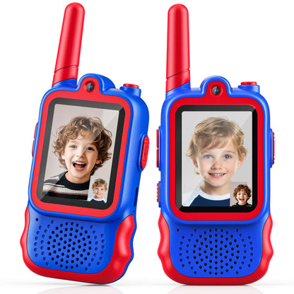 2 Pack Video Walkie Talkies for Kids, Long Range Walkie-Talkie Toys for Indoor Outdoor Fun