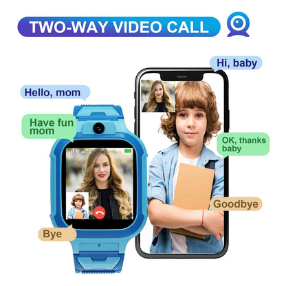 4G Kids Smart Watch GPS Tracker,Two Way Call Video Calling Voice Chat SOS Class Mode