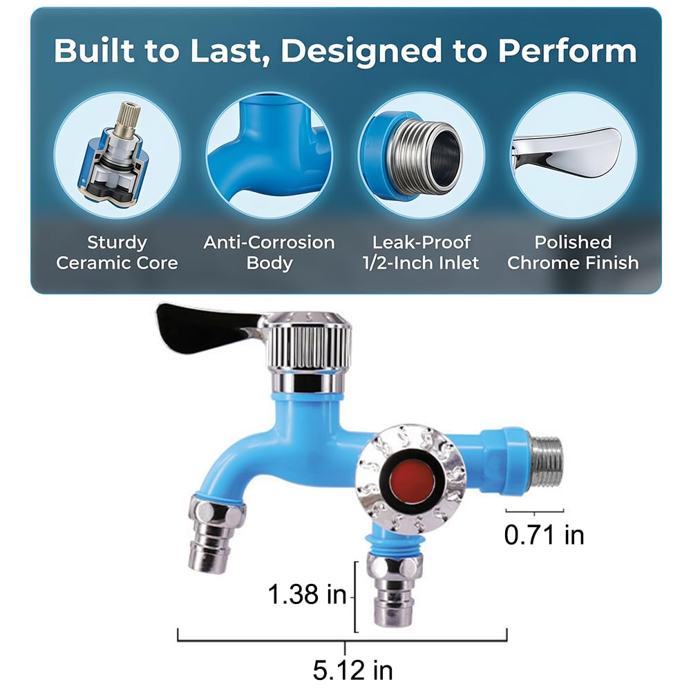 2-in-1 Multi-Functional Water Tap Faucet with Dual Valves