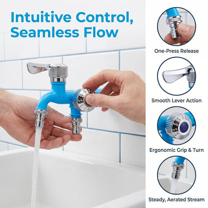 2-in-1 Multi-Functional Water Tap Faucet with Dual Valves