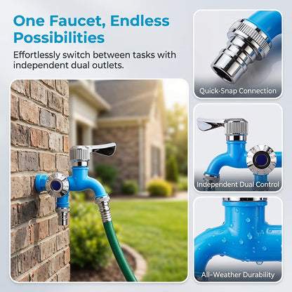2-in-1 Multi-Functional Water Tap Faucet with Dual Valves